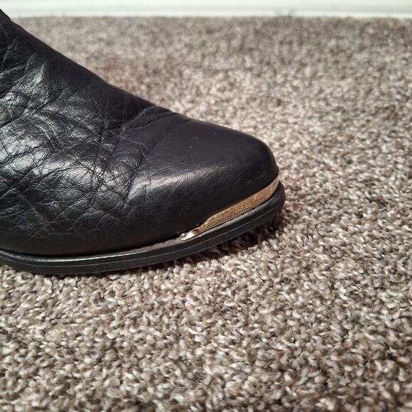 Capezio womens 7 black soft leather metal accent western booties - Picture 7 of 7